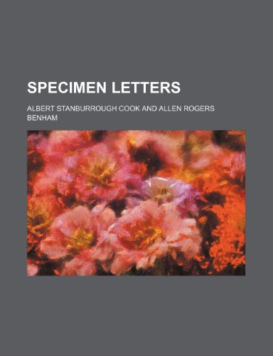 Specimen letters (9780217055970) by Cook, Albert Stanburrough