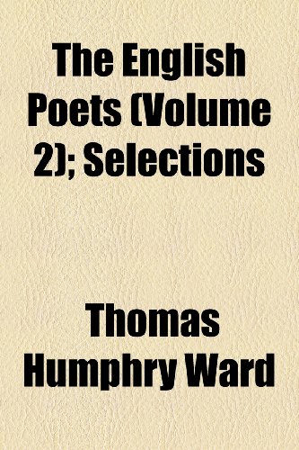 9780217797139: The English poets; selections Volume 2