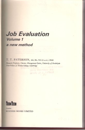 Stock image for Job Evaluation for sale by Better World Books Ltd