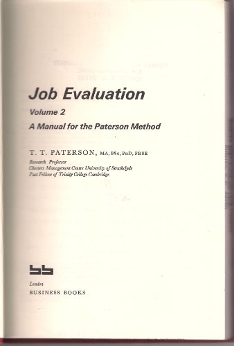 Stock image for Job Evaluation (v. 2) for sale by Phatpocket Limited