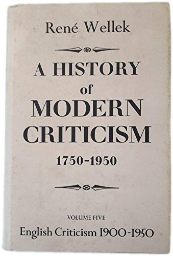 9780224028592: A History of Modern Criticism 1750-1950: The Twentieth Century (Volume 5)