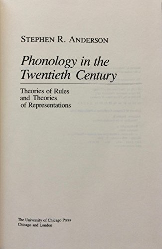 Beispielbild fr Phonology in the Twentieth Century: Theories of Rules and Theories in Representations. zum Verkauf von Kloof Booksellers & Scientia Verlag