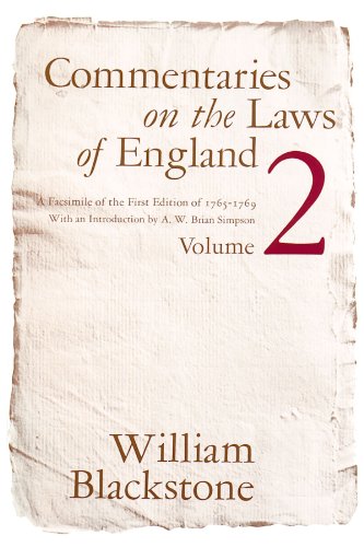 Stock image for Commentaries on the Laws of England Vol.2 for sale by Books for Life