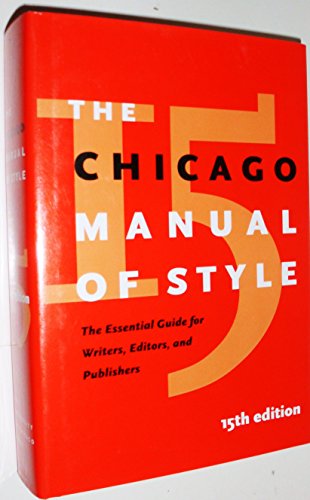 Beispielbild fr The Chicago Manual of Style, 15th Edition zum Verkauf von Better World Books