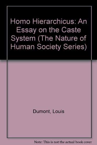 Imagen de archivo de Homo Hierarchicus; an Essay on the Caste System a la venta por Better World Books: West