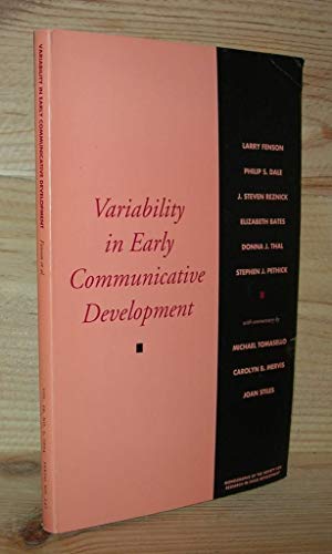 Stock image for Variability in Early Communicative Development (Monographs of the Society for Research in Child Development) for sale by Wonder Book