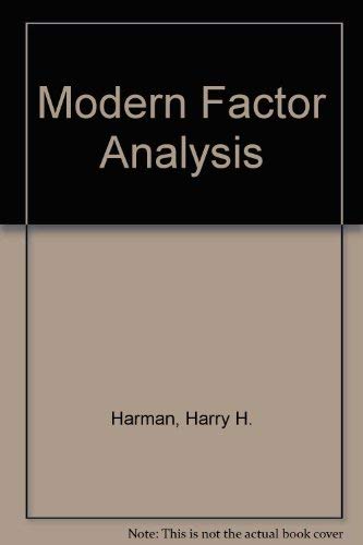 Beispielbild fr Modern Factor Analysis zum Verkauf von Wonder Book
