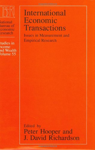 Imagen de archivo de International Economic Transactions : Issues in Measurement and Empirical Research a la venta por Better World Books