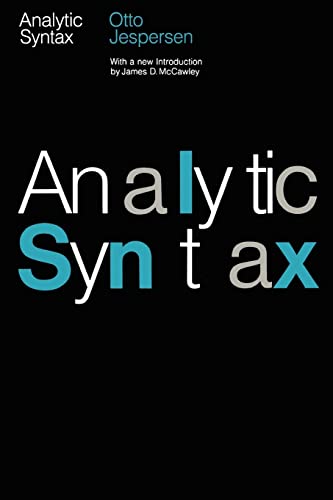 Analytic Syntax (9780226398808) by Jespersen, Otto