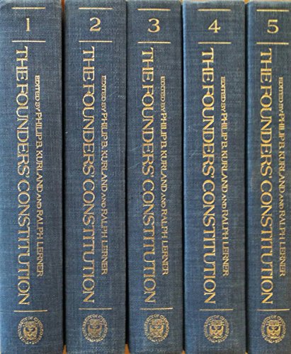 Beispielbild fr THE FOUNDERS' CONSTITUTION [5 VOLUMES] zum Verkauf von Second Story Books, ABAA