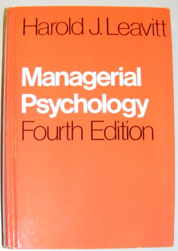 Imagen de archivo de Managerial Psychology: An Introduction to Individuals, Pairs, and Groups in Organizations a la venta por Wonder Book