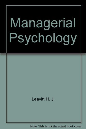 Beispielbild fr Managerial Psychology: An Introduction to Individuals, Pairs, and Groups in Organizations zum Verkauf von Kultgut