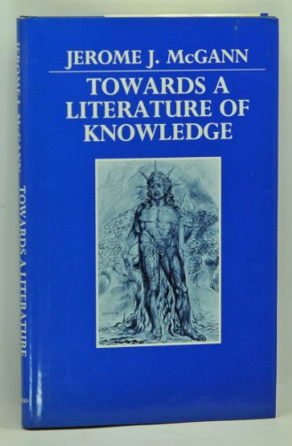 Imagen de archivo de Towards a Literature of Knowledge a la venta por Better World Books