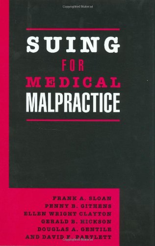 Beispielbild fr Suing for Medical Malpractice zum Verkauf von Open Books