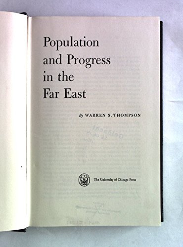 Stock image for Population and Progress in the Far East for sale by Better World Books