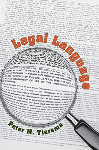 9780226803036: Legal Language