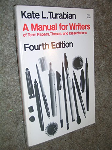 Beispielbild fr A Manual for Writers of Term Papers, Theses and Dissertations zum Verkauf von Better World Books