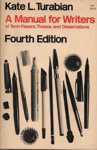Beispielbild fr A Manual for Writers of Term Papers zum Verkauf von 2Vbooks
