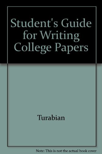 Imagen de archivo de Students Guide for Writing College Papers a la venta por Better World Books