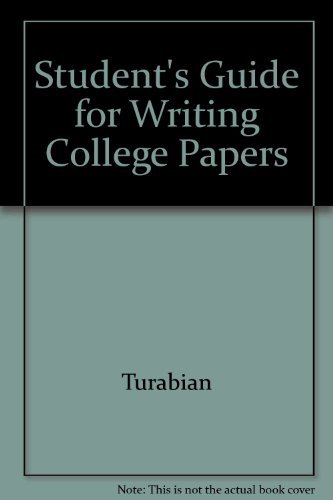 Stock image for Students Guide for Writing College Papers for sale by Better World Books