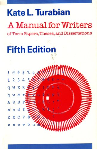 Beispielbild fr A Manual for Writers of Term Papers, Theses and Dissertations zum Verkauf von Better World Books
