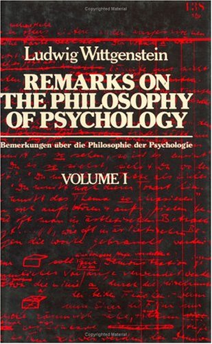 Stock image for Remarks on the Philosophy of Psychology (vol. 1) (English and German Edition) for sale by Books From California