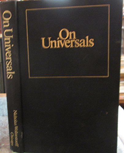 Imagen de archivo de On Universals: An Essay in Ontology a la venta por Books From California