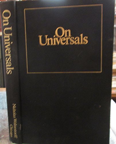 On Universals: An Essay in Ontology (9780226905655) by Wolterstorff, Nicholas