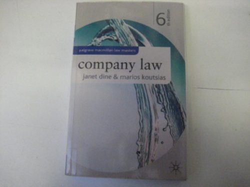 Beispielbild fr Company Law (Palgrave Macmillan Law Masters) zum Verkauf von Reuseabook
