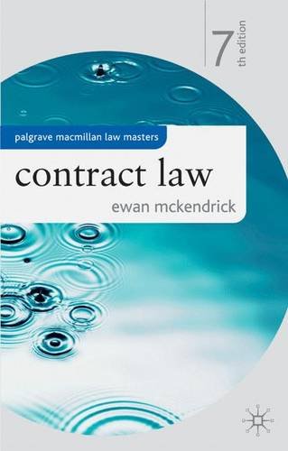 Beispielbild fr Contract Law (Palgrave Macmillan Law Masters) zum Verkauf von WorldofBooks