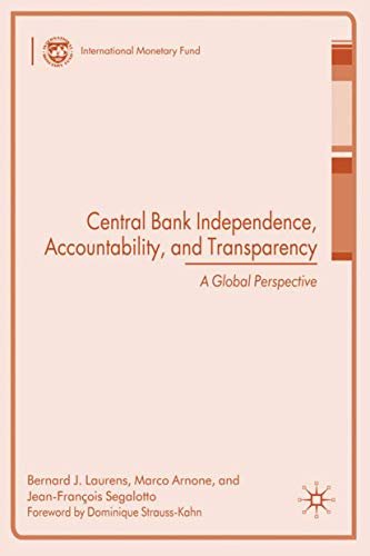 Central Bank Independence, Accountability, and Transparency: A Global Perspective (Procyclicality...