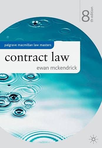 Imagen de archivo de Contract Law (Palgrave Macmillan Law Masters) a la venta por AwesomeBooks