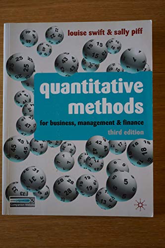9780230218246: Quantitative Methods: For Business, Management & Finance