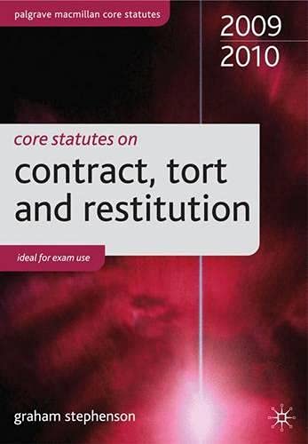 9780230235090: Core Statutes on Contract, Tort and Restitution 2009-2010 (Palgrave Core Statutes)