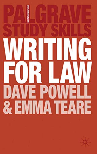 Beispielbild fr Writing for Law (Macmillan Study Skills) zum Verkauf von AwesomeBooks