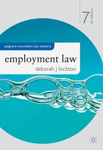 Imagen de archivo de Employment Law (Palgrave Macmillan Law Masters) a la venta por WorldofBooks