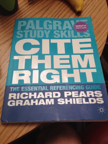 9780230272316: Cite Them Right: The essential referencing guide (Palgrave Study Skills)