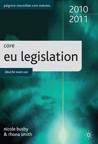 Beispielbild fr Core EU Legislation 2010-11 zum Verkauf von Buchpark
