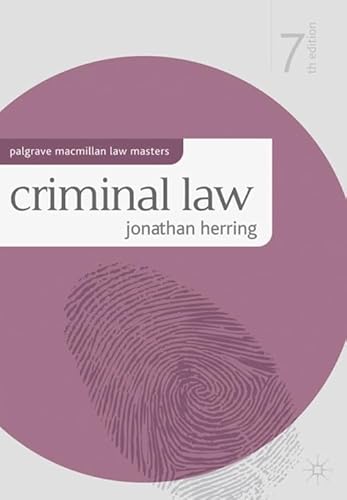 9780230285729: Criminal Law (Palgrave Macmillan Law Masters)