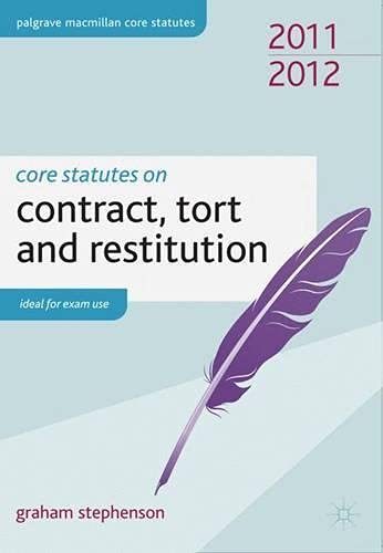 Beispielbild fr Core Statutes on Contract, Tort and Restitution 2011-12 (Palgrave Macmillan Core Statutes) zum Verkauf von WorldofBooks