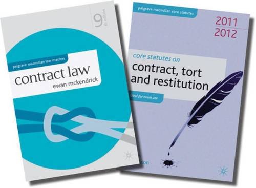 Beispielbild fr Contract Law + Core Statutes on Contract, Tort and Restitution 2011-12 Value Pack zum Verkauf von Bestsellersuk