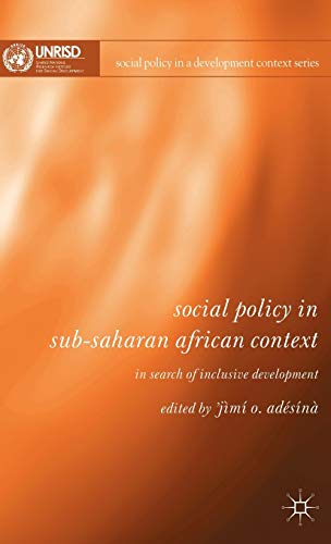 9780230520837: Social Policy in Sub-Saharan African Context: In Search of Inclusive Development (Social Policy in a Development Context)