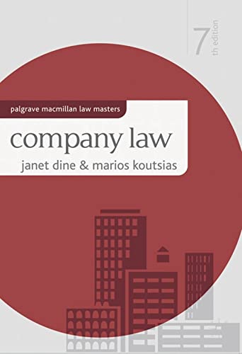Beispielbild fr Company Law (Palgrave Macmillan Law Masters) zum Verkauf von Greener Books