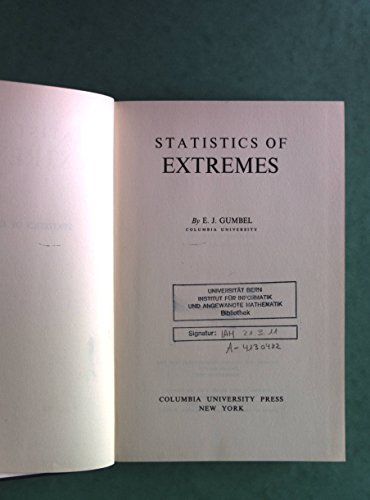 9780231021906: Gumbel: Statistics Of Extremes (cloth)