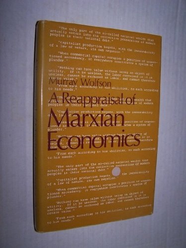 Beispielbild fr A Reappraisal of Marxian Economics zum Verkauf von PsychoBabel & Skoob Books