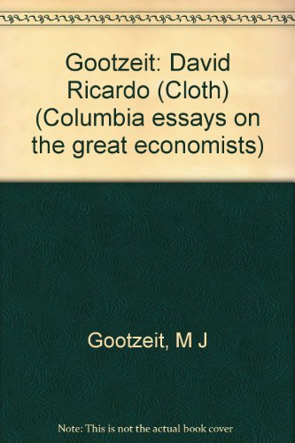 Stock image for David Ricardo (Columbia essays on the great economists) for sale by Wonder Book