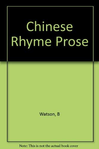 9780231035545: Chinese rhyme-prose;: Poems in the fu form from the Han and Six Dynasties periods (UNESCO collection of representative works:)