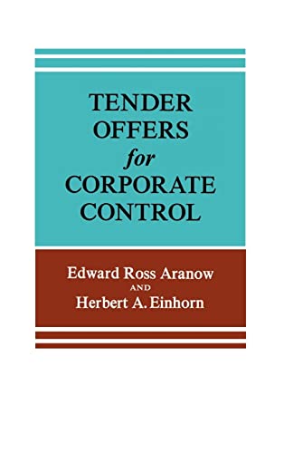 Beispielbild fr Tender Offers for Corporate Control zum Verkauf von HPB-Red