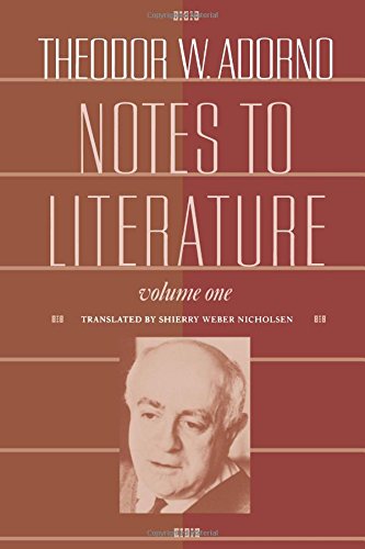 Stock image for Notes to Literature, Volume 1 (European Perspectives: A Series in Social Thought and Cultural Criticism) for sale by WorldofBooks