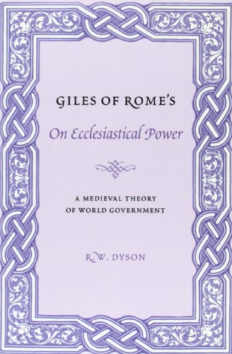 Beispielbild fr Giles of Rome's On Ecclesiastical Power: A Medieval Theory of World Government (Records of Western Civilization Series) zum Verkauf von GF Books, Inc.